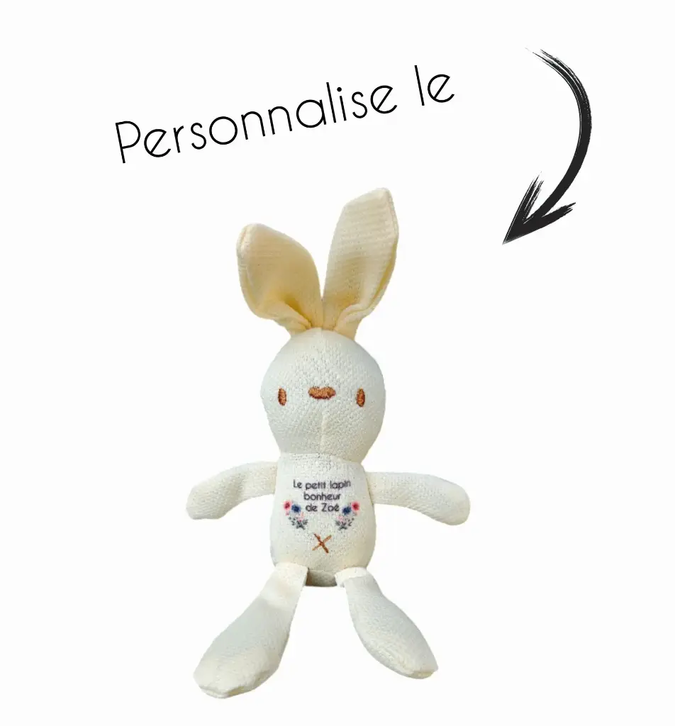 Doudou lapinou personnalisé