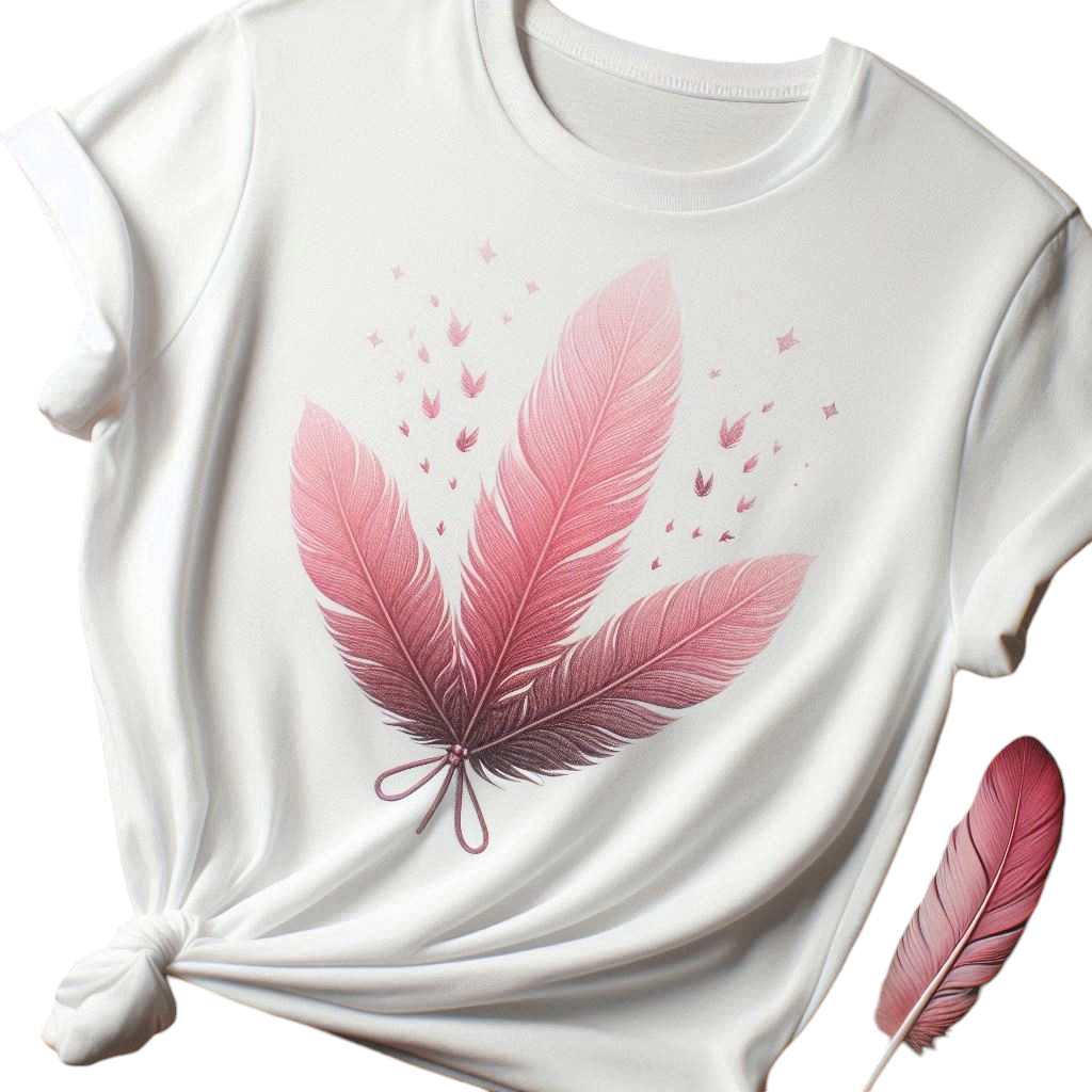 T-shirt femme "Plumes bleues"