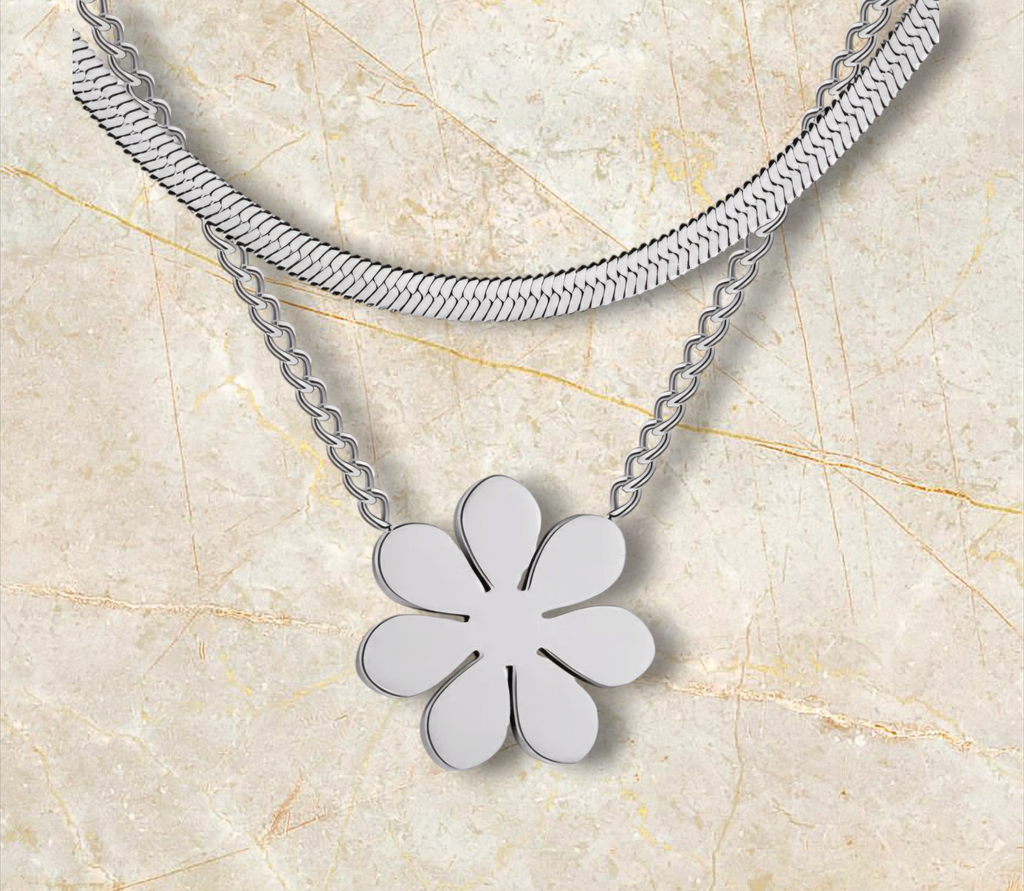 Collier double fleur