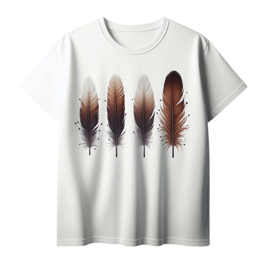 T-shirt femme "Plumes brunes"