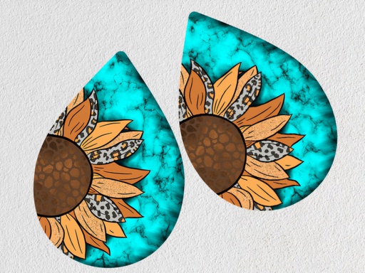 Boucles d'oreilles "Fleur turquoise"