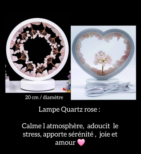 Lampe en quartz rose